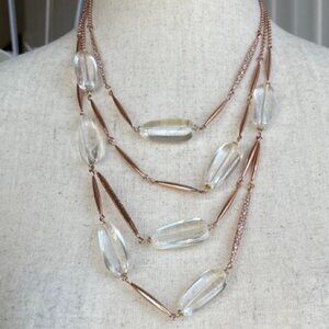 NWOT AEXIS BITTAR 22" Crystal & Lucite Necklace | Rose Gold  | Elegant & Luxe
